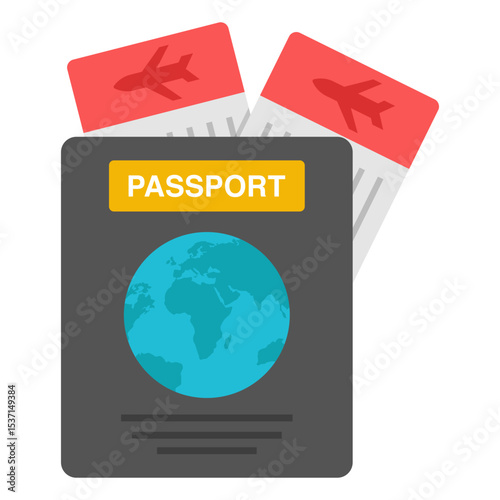 Passport with Airplane Tickets Global Travel Adventure