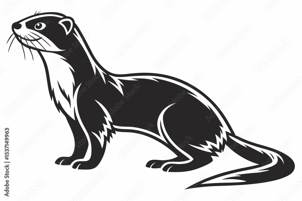 Obraz premium weasel silhoette black vector
