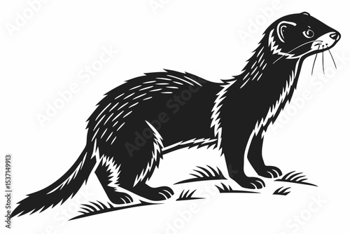 weasel silhoette black vector