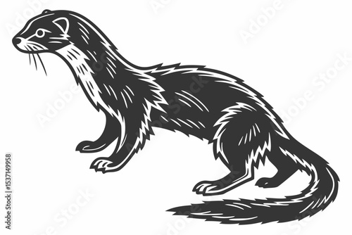 weasel silhoette black vector