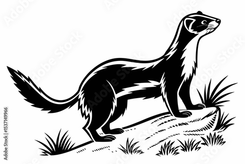 weasel silhoette black vector