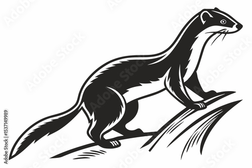 weasel silhoette black vector