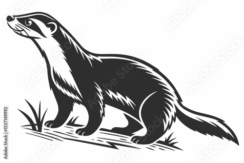 weasel silhoette black vector