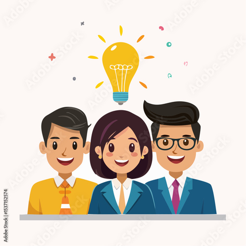 Brilliant Minds: A collaborative team, united by a shared vision, generates the light of innovation, their collective energy sparking the brilliance of new ideas and solutions.