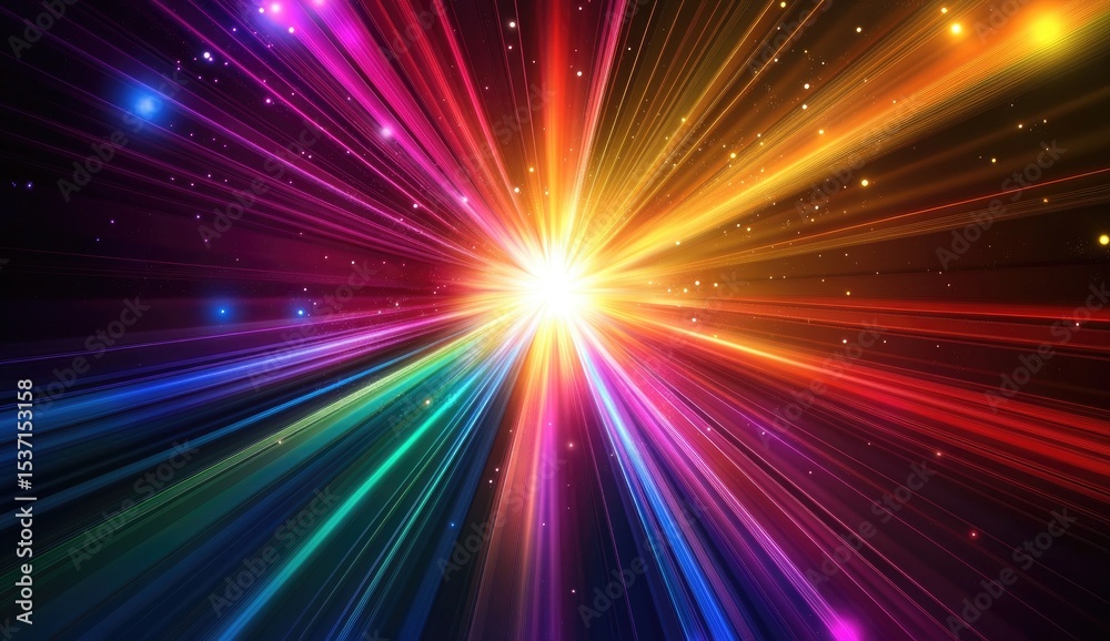 Fototapeta premium Radiant Burst of Colorful Light