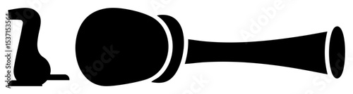 Vector Stylized black silhouette of a traditional musical instrument.