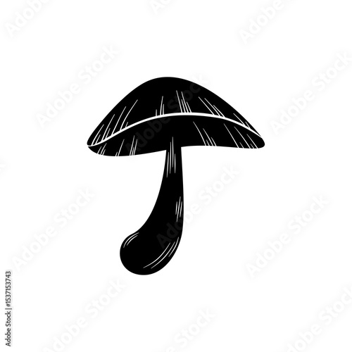 Black mushroom silhouette vector