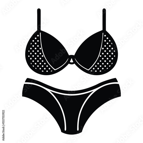 black bra and panties Vector art