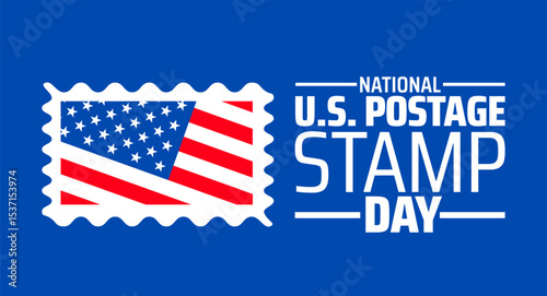 National U.S. Postage Stamp Day background, banner or poster design template. observed every year in july. Holiday concept. Use to any Template, card, poster, placard, template.