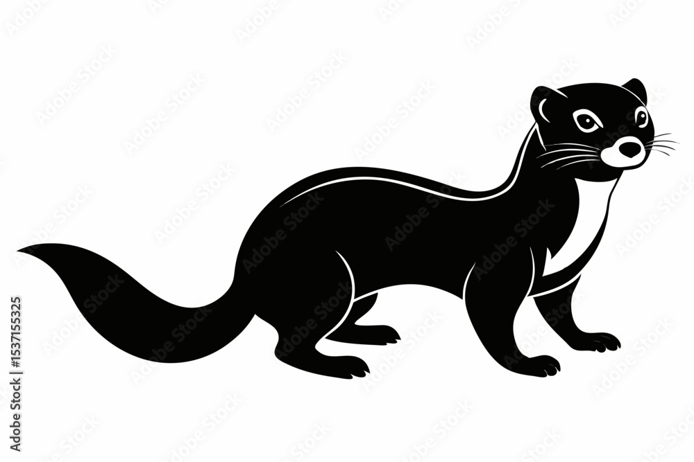 Fototapeta premium ferret sihouette black vector
