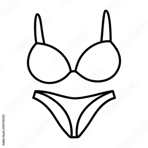 black bra and panties Vector art