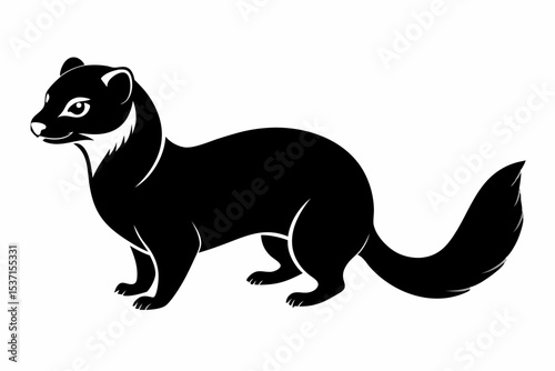 ferret sihouette black vector