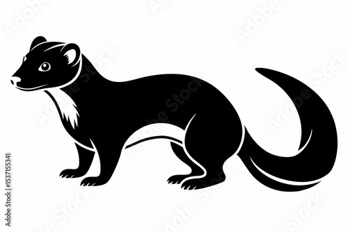 ferret sihouette black vector