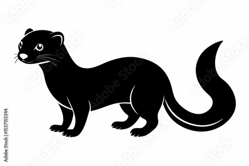 ferret sihouette black vector