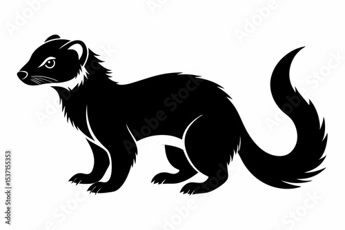 ferret sihouette black vector