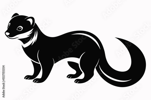 ferret sihouette black vector