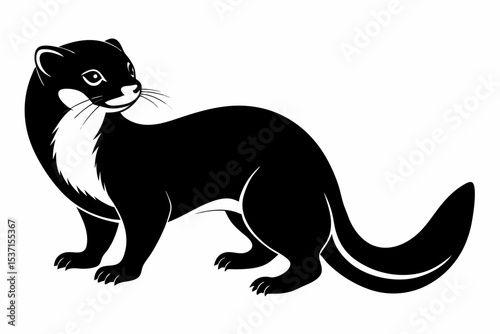 ferret sihouette black vector