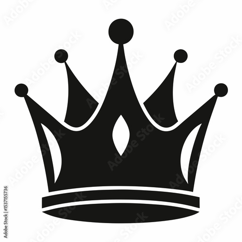 Elegant Black Crown Illustration A Symbol of Royalty Power and Authority Ideal for Designs Requiring a Touch of Regal Sophistication and Timeless Elegance Suitable for