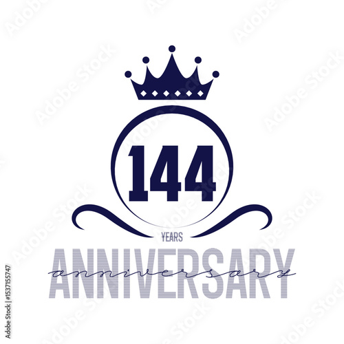 anniversary logo ribbon wreath 144