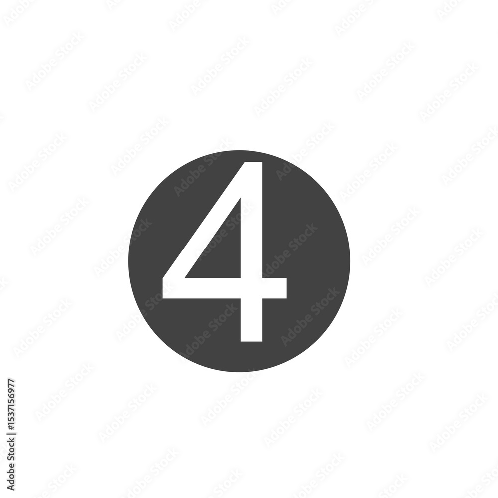 Obraz premium number four glossy button