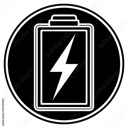 Battery power energy level indicator silhouette