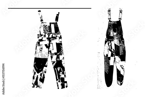 Vector Denim overalls with straps and pockets.