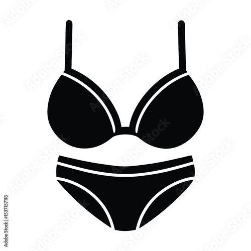 black bra and panties Vector art