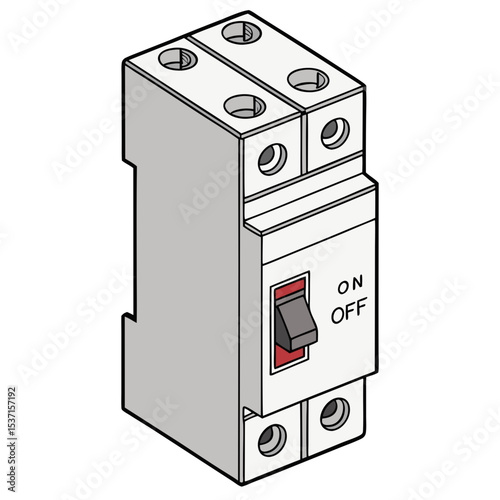 Circuit breaker electrical device silhouette illustration