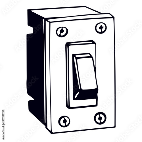 Simple toggle switch silhouette illustration electrical device graphic