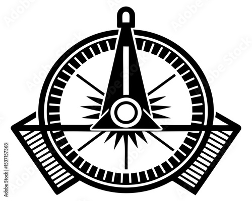 Abstract compass rose navigation geometric silhouette