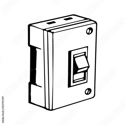 Electrical circuit breaker switch silhouette illustration
