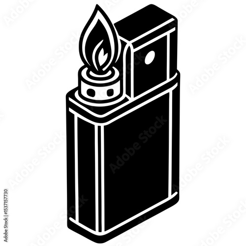 Lighter silhouette illustration bold outline style graphic design