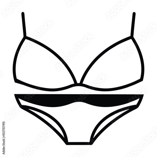 black bra and panties Vector art