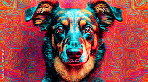 Hidden 3D Stereogram Dog Portrait