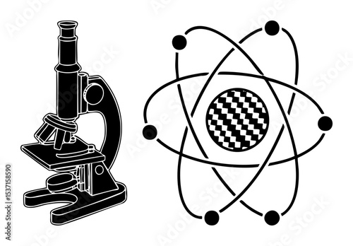 Vector Scientific featuring a microscope and atomic structure .