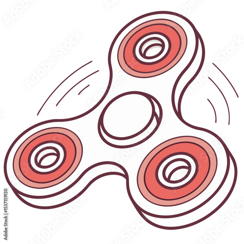 Spinning fidget spinner toy silhouette illustration
