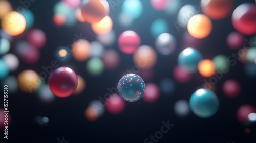 Abstract Colorful Floating Spheres Background