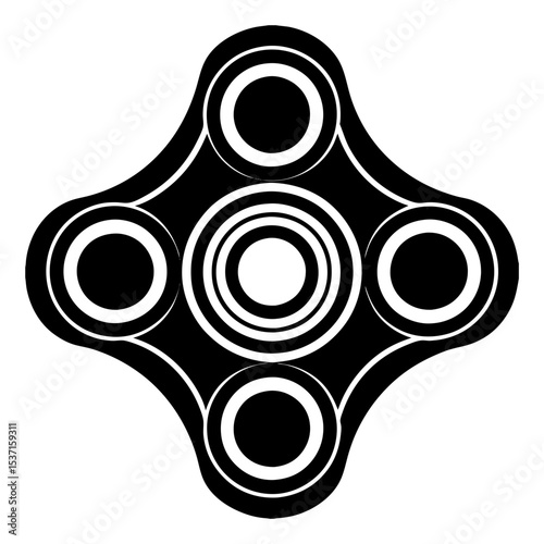Abstract fidget spinner silhouette design element graphic