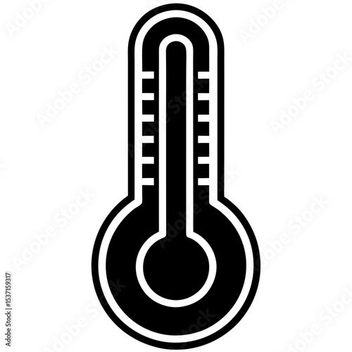 Simple thermometer icon silhouette for weather apps and websites