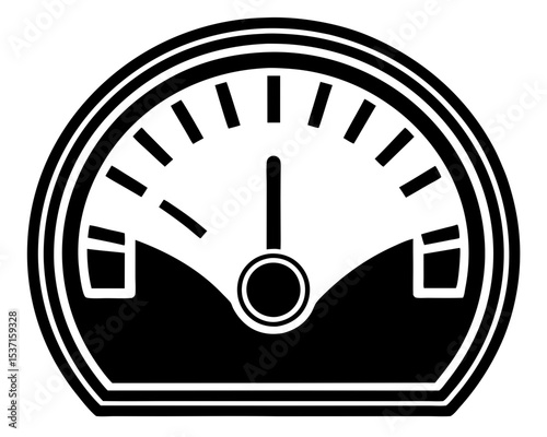 Simple gauge meter indicator silhouette design element