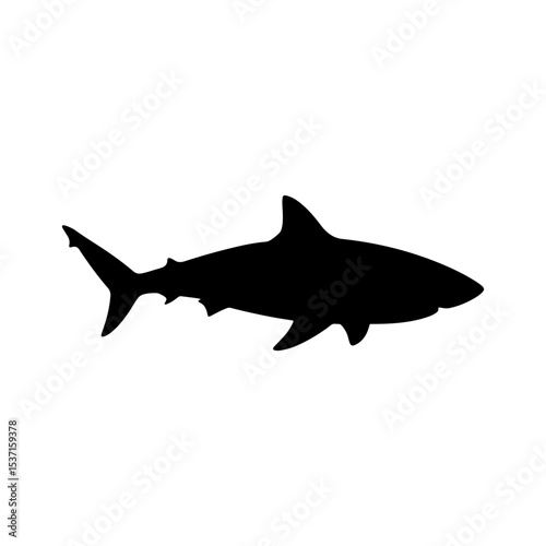 Shark silhouette vector flat illustration design.