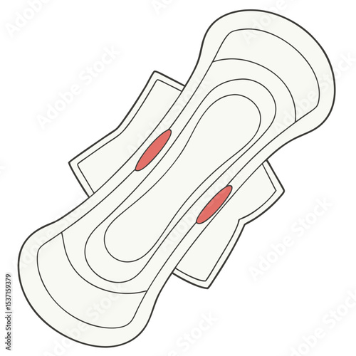 Sanitary pad silhouette illustration minimalist line art design
