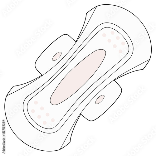 Sanitary pad silhouette illustration minimalist line art design
