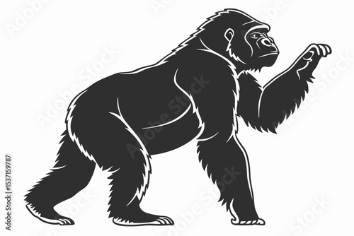 gorilla sihouette black vector