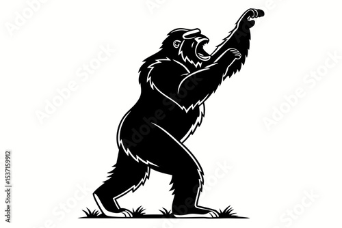 gorilla sihouette black vector