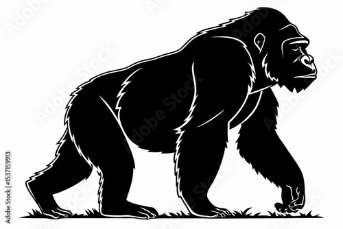 gorilla sihouette black vector