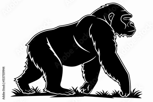 gorilla sihouette black vector