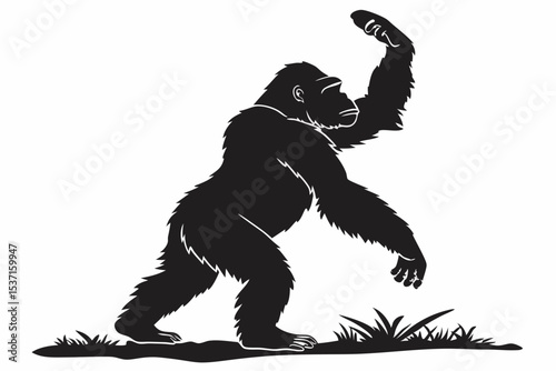 gorilla sihouette black vector