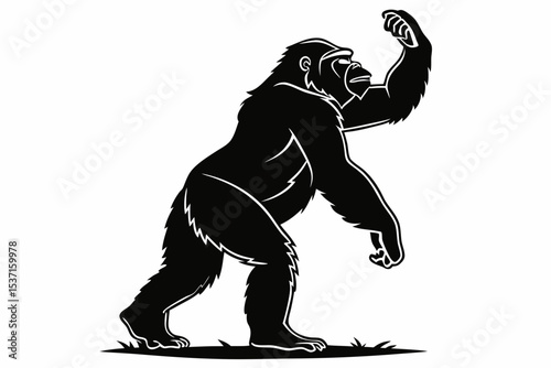 gorilla sihouette black vector