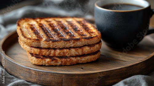 Crispy toasted bread, perfect breakfast